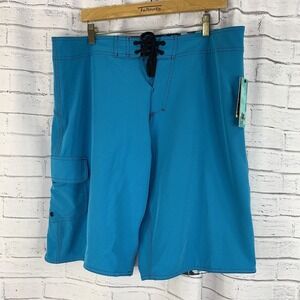 New Burnside Swimwear Mens Board Shorts Swim Trunks Size 36 Blue